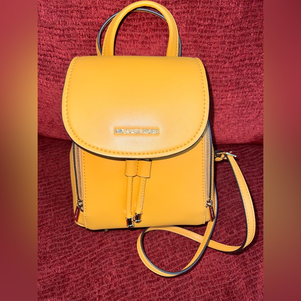 Michael Kors Phoebe Honeycomb XS Flap Drawstring Backpack - NWT!